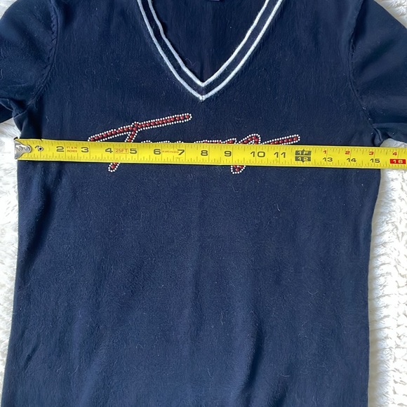 TOMMY HILFIGER V-Neck Navy Blue Sweater - Extra small XS - Picture 10 of 11